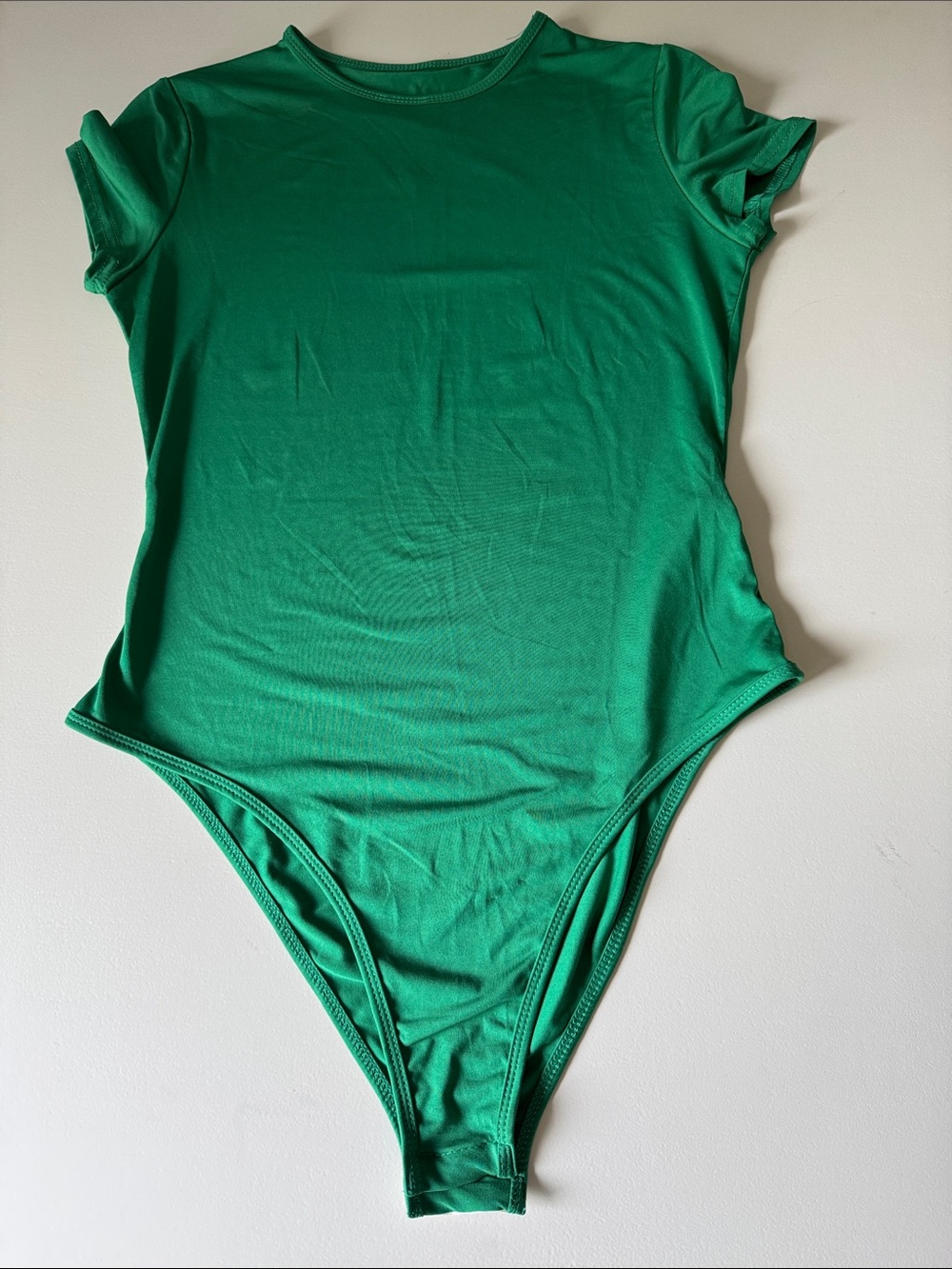 SHEIN Green Short-Sleeve Bodysuit- Large/Tall